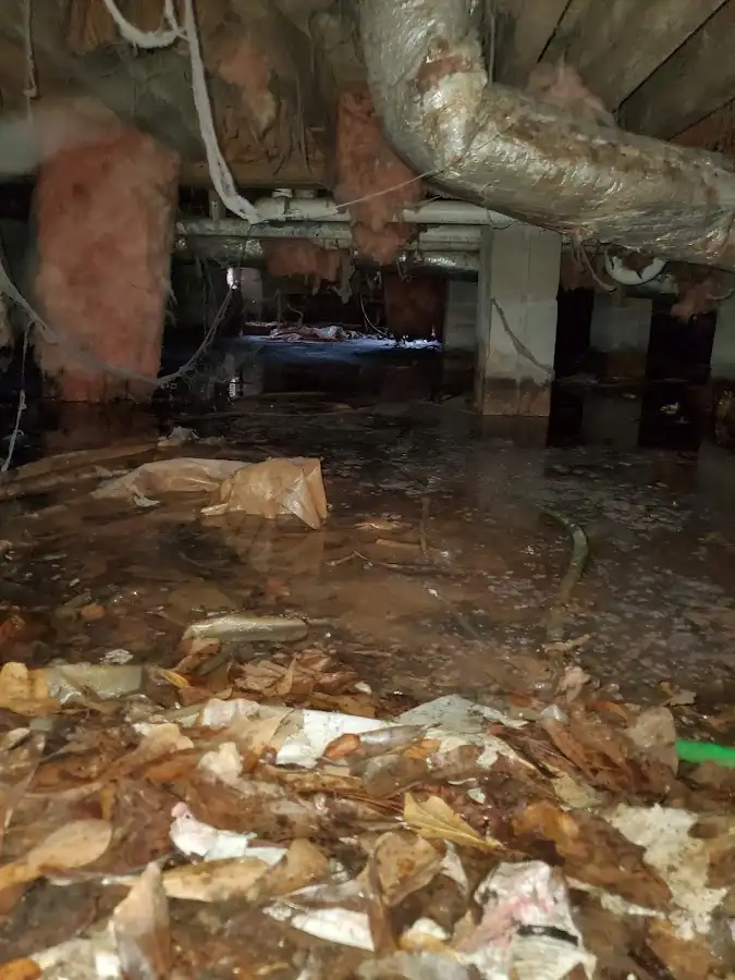 Crawl space flood assessment for Commercial Water Damage Restoration in Longswamp